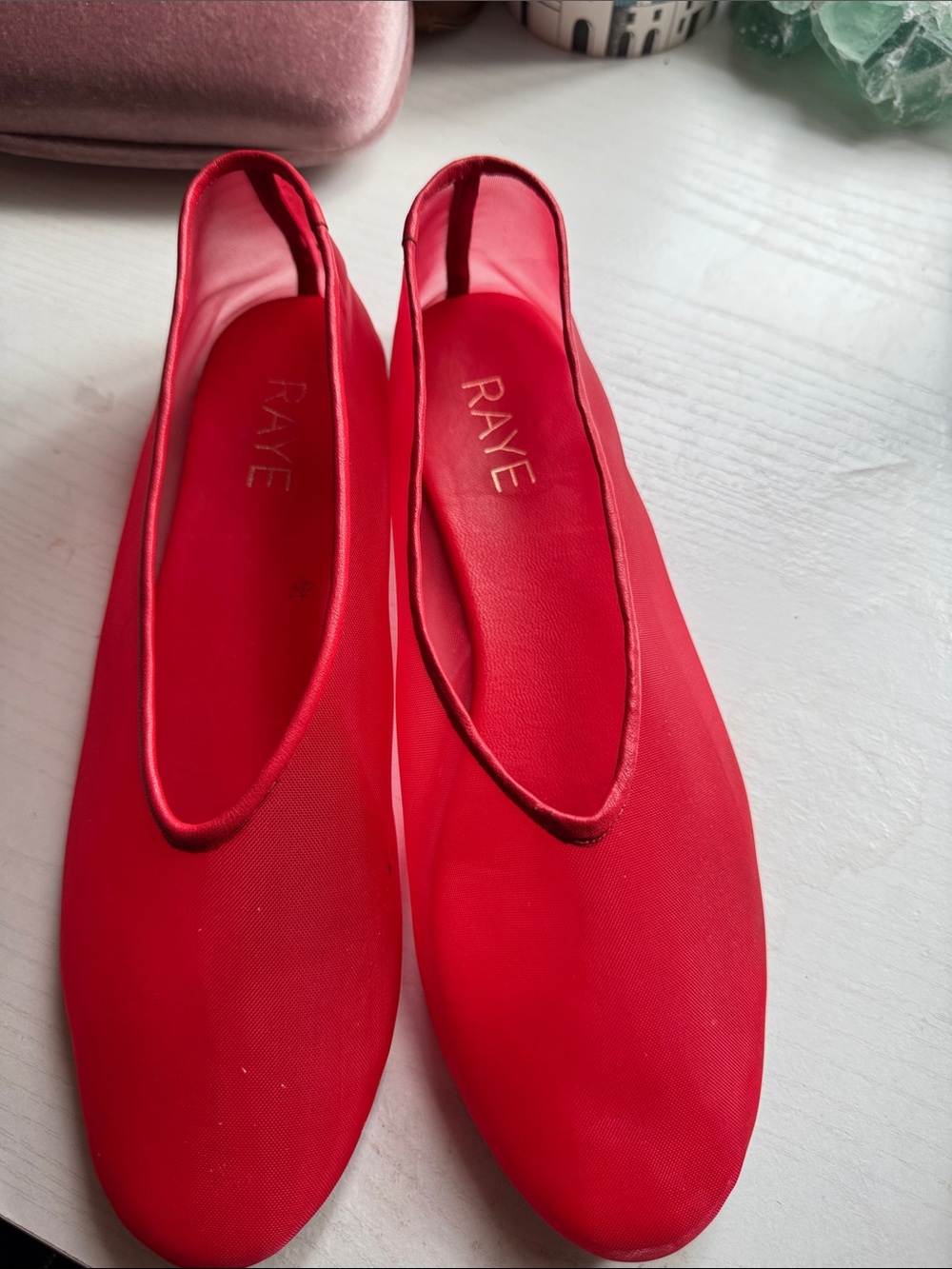 RAYE Red Slip-On Ballet Flats